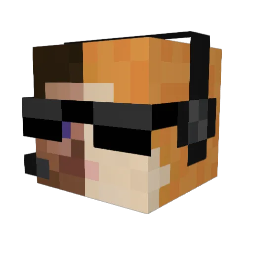 Prociful Minecraft avatar head, 3D render