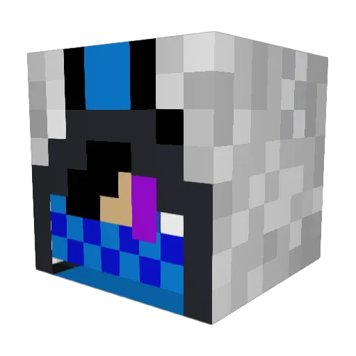 Proclaims Minecraft avatar head, 3D render