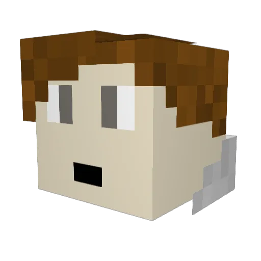 ProcrastiNateYT Minecraft avatar head, 3D render