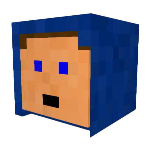 Procrastomatt Minecraft avatar head, 3D render