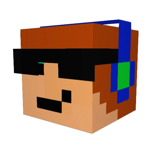 ProfBrain Minecraft avatar head, 3D render