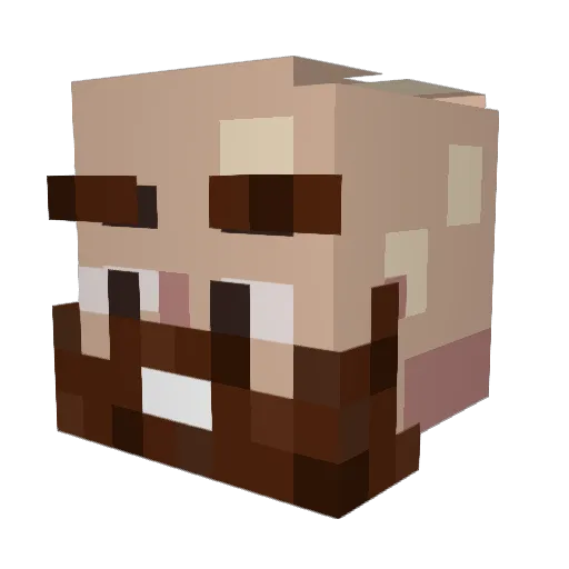 ProfChase Minecraft avatar head, 3D render