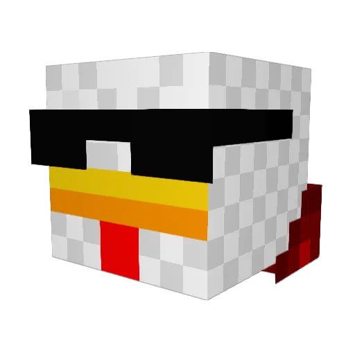 ProfDrChicken Minecraft avatar head, 3D render