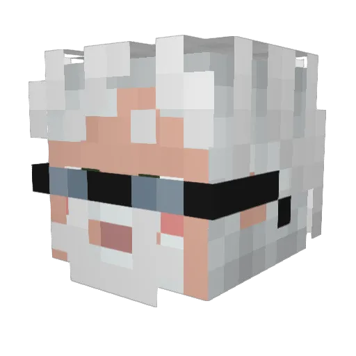 ProfMobius Minecraft avatar head, 3D render