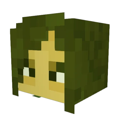 ProfPonytail Minecraft avatar head, 3D render