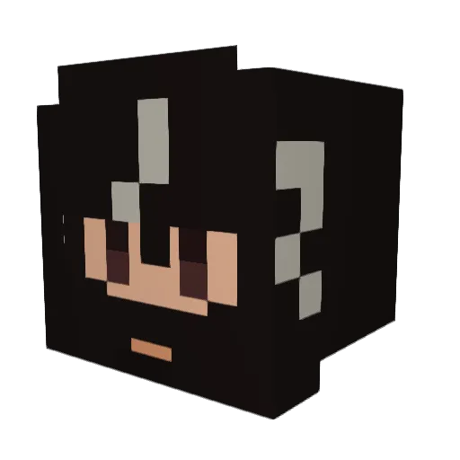 ProfQuevader Minecraft avatar head, 3D render