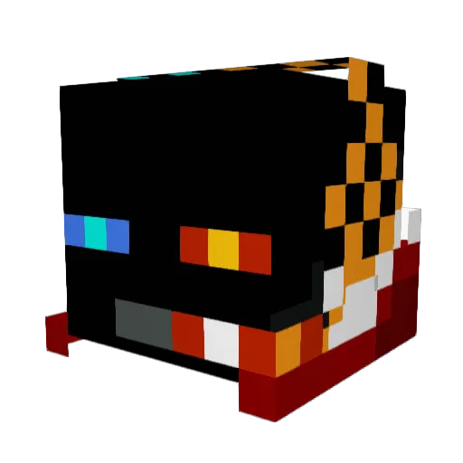 ProfViolett Minecraft avatar head, 3D render