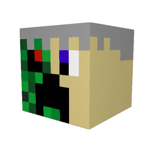 Prof_Creepers Minecraft avatar head, 3D render