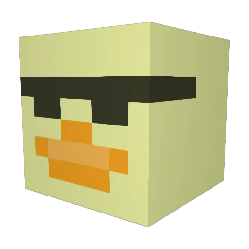 ProfessorBeans Minecraft avatar head, 3D render