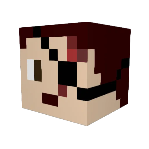 ProfessorPixels Minecraft avatar head, 3D render
