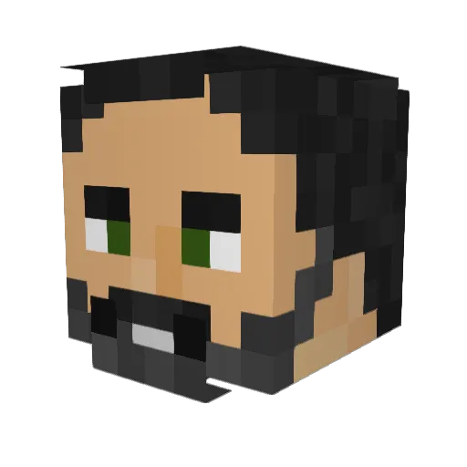 ProfessorWolfman Minecraft avatar head, 3D render