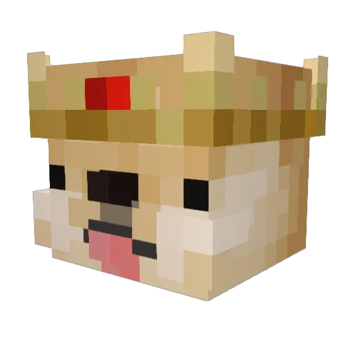 ProfessorWqffles Minecraft avatar head, 3D render