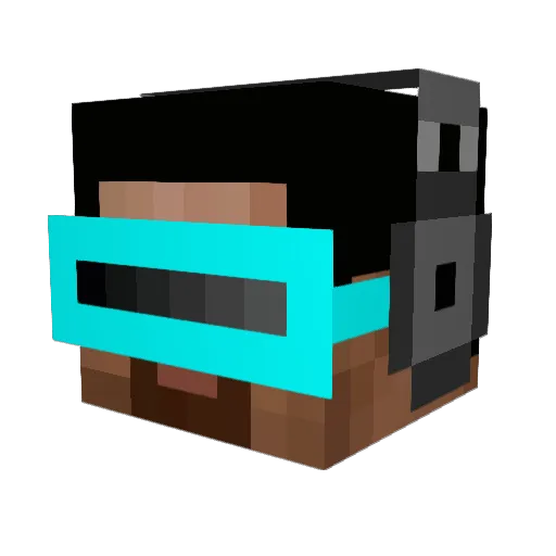 Professor_Crazy Minecraft avatar head, 3D render