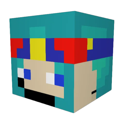 Proficient_ Minecraft avatar head, 3D render