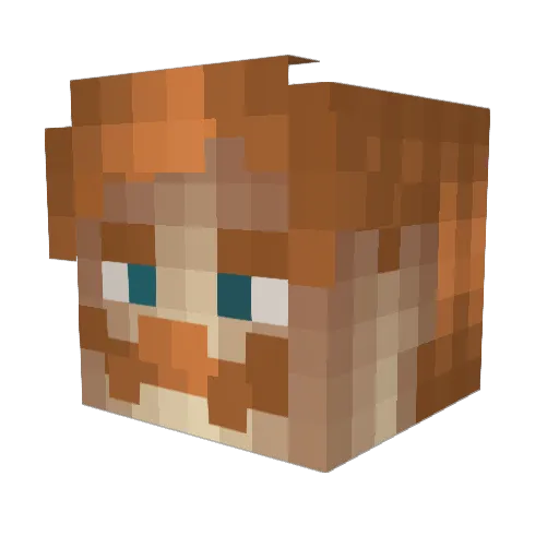 Profond Minecraft avatar head, 3D render