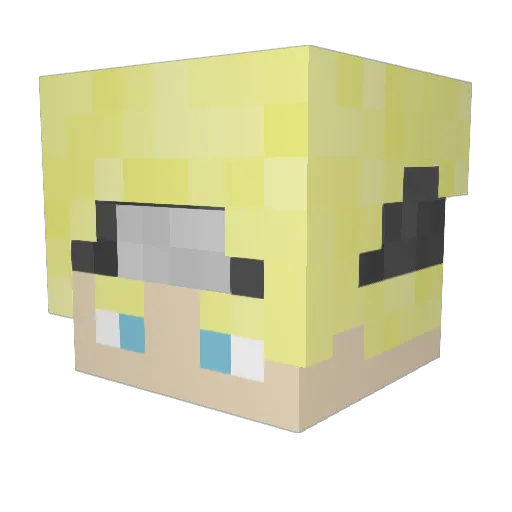 Progen001 Minecraft avatar head, 3D render