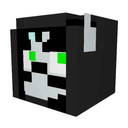 Progerian Minecraft avatar head, 3D render