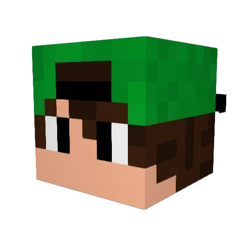 ProjectRuby Minecraft avatar head, 3D render