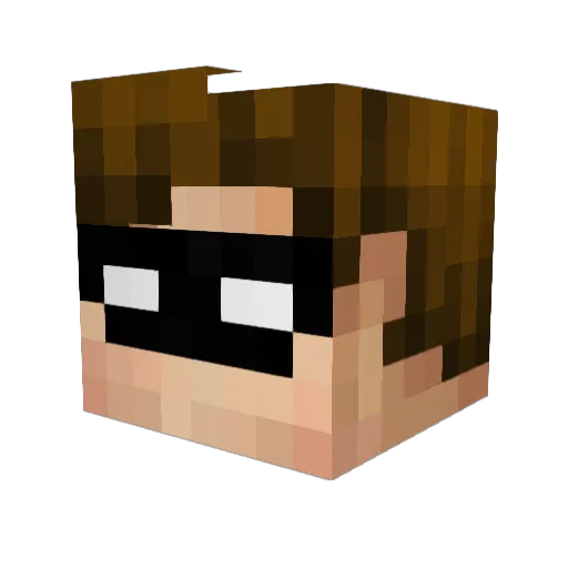 Project_Pat Minecraft avatar head, 3D render