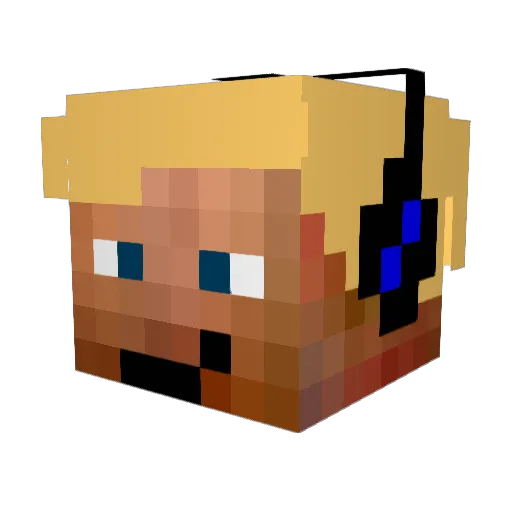 Prollotov Minecraft avatar head, 3D render