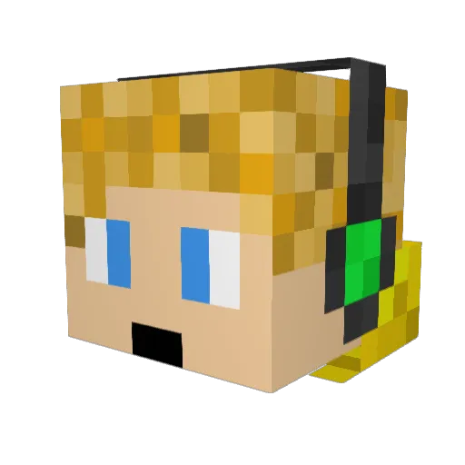 Promaxlo Minecraft avatar head, 3D render