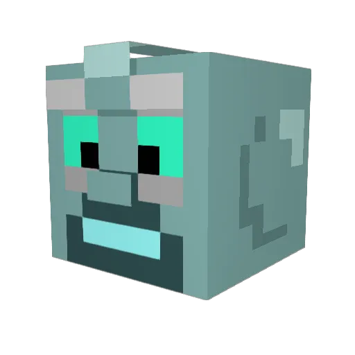 Promethibot Minecraft avatar head, 3D render