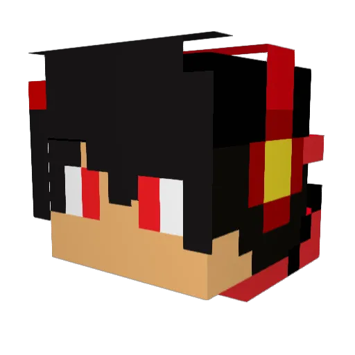 Prompou Minecraft avatar head, 3D render