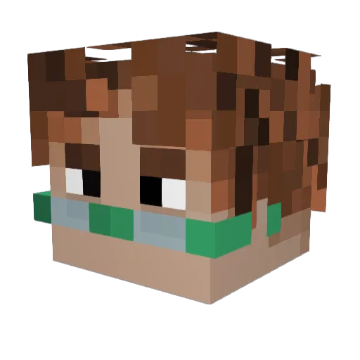 Pronuya Minecraft avatar head, 3D render