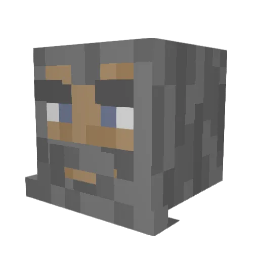 PropaGandaalf Minecraft avatar head, 3D render