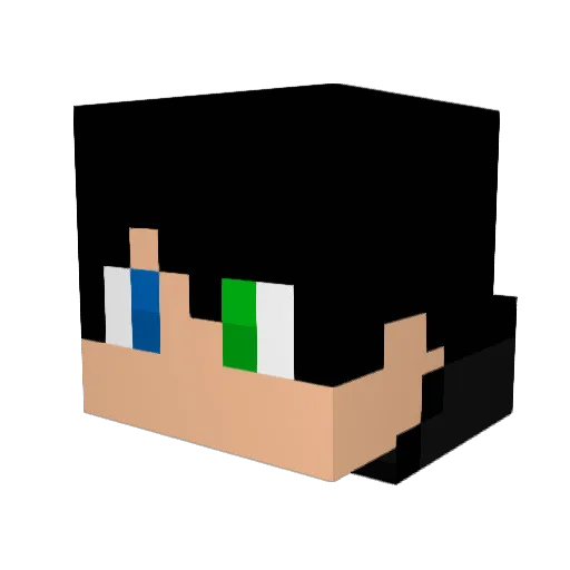 ProphetBlack Minecraft avatar head, 3D render