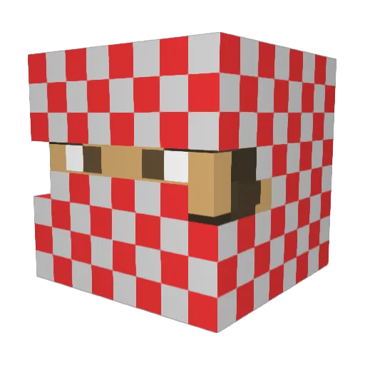 ProphetXter Minecraft avatar head, 3D render
