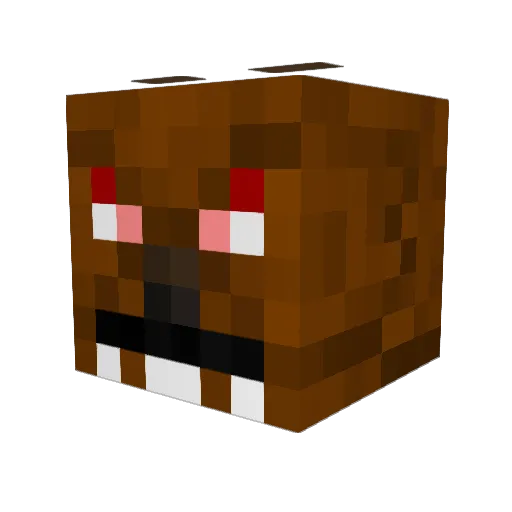 Prosecuting Minecraft avatar head, 3D render