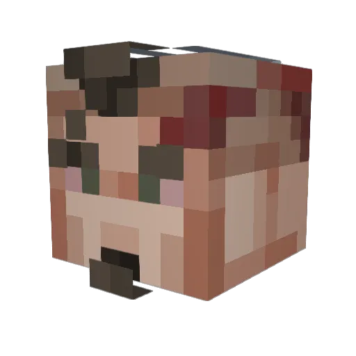 ProstoDeD Minecraft avatar head, 3D render