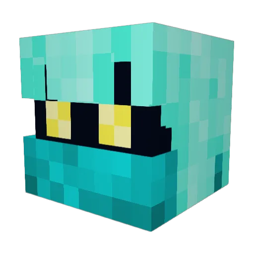 ProteanSquid Minecraft avatar head, 3D render