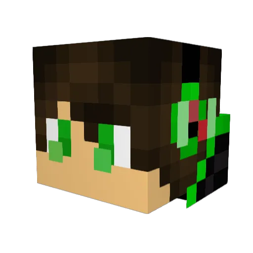 Proteki Minecraft avatar head, 3D render