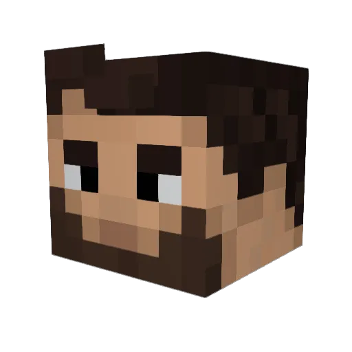 Proto Minecraft avatar head, 3D render