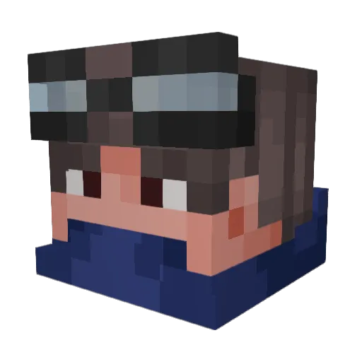 ProtoRon Minecraft avatar head, 3D render