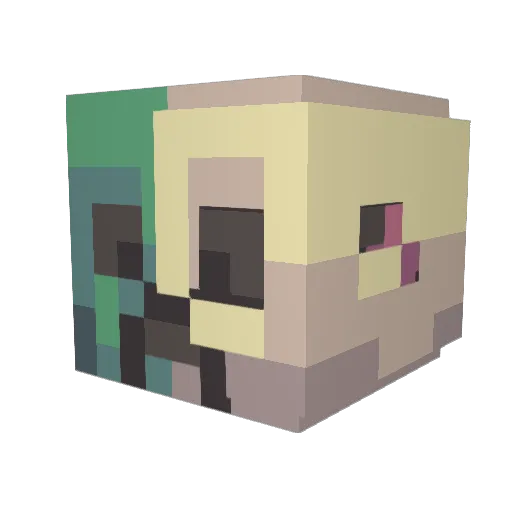 Protocols Minecraft avatar head, 3D render