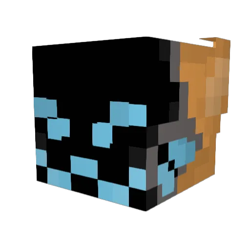 Protogen76 Minecraft avatar head, 3D render