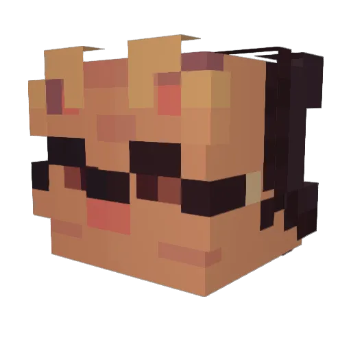 ProtogenRazu2 Minecraft avatar head, 3D render