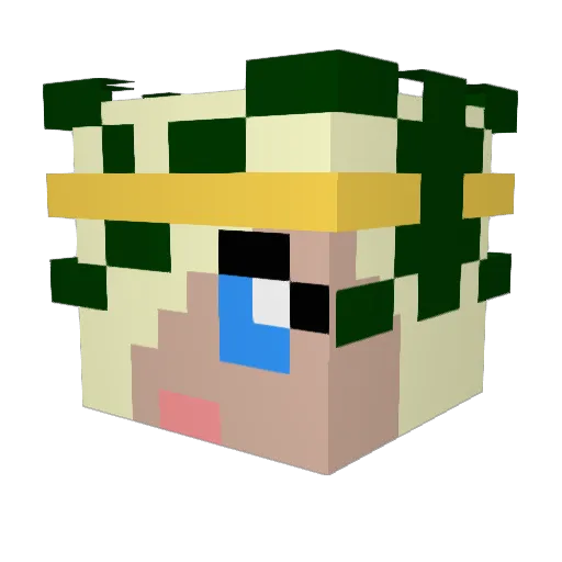 Protometheus Minecraft avatar head, 3D render