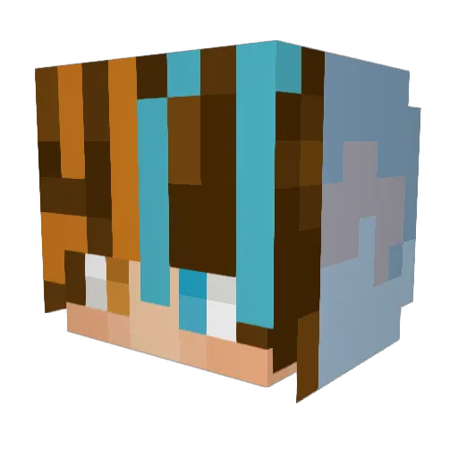 ProtonV Minecraft avatar head, 3D render