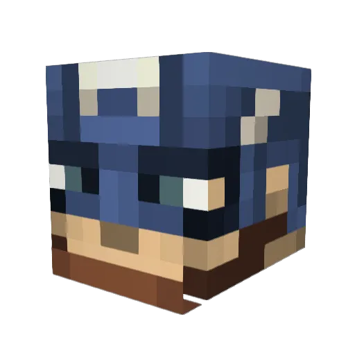 PrototypeConch Minecraft avatar head, 3D render