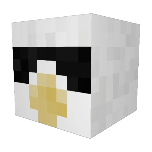 PrototypeLight Minecraft avatar head, 3D render