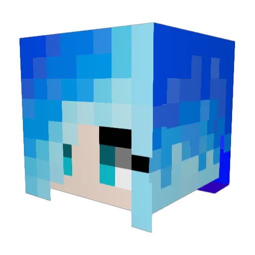 Protowing Minecraft avatar head, 3D render