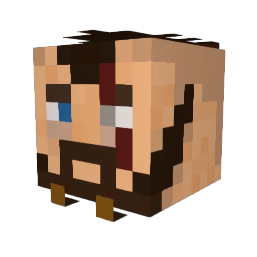 Protozilla Minecraft avatar head, 3D render