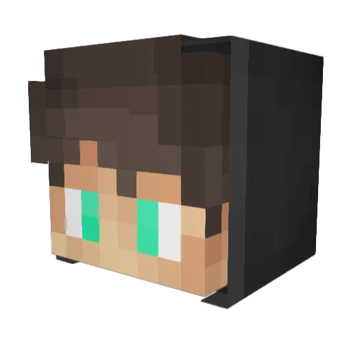 ProxcBTWYoutube Minecraft avatar head, 3D render