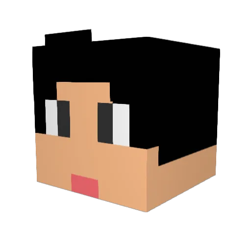 Prozole Minecraft avatar head, 3D render