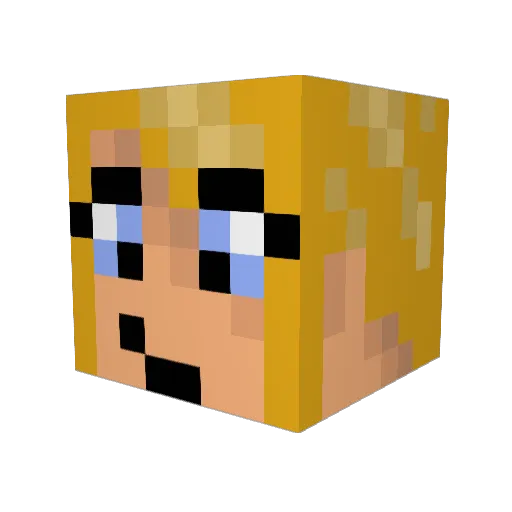 Prplequeen Minecraft avatar head, 3D render