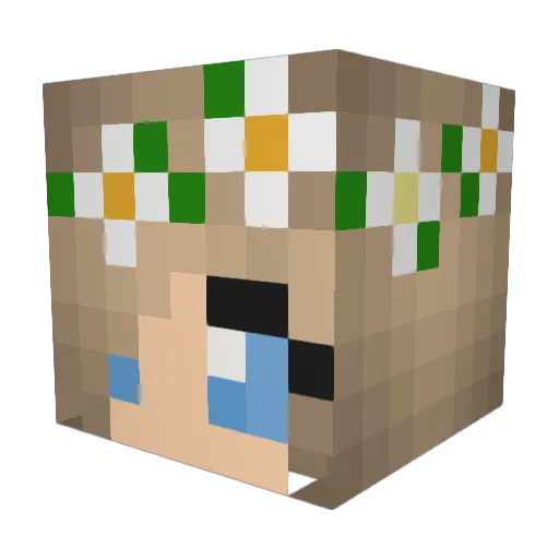 Prrby Minecraft avatar head, 3D render